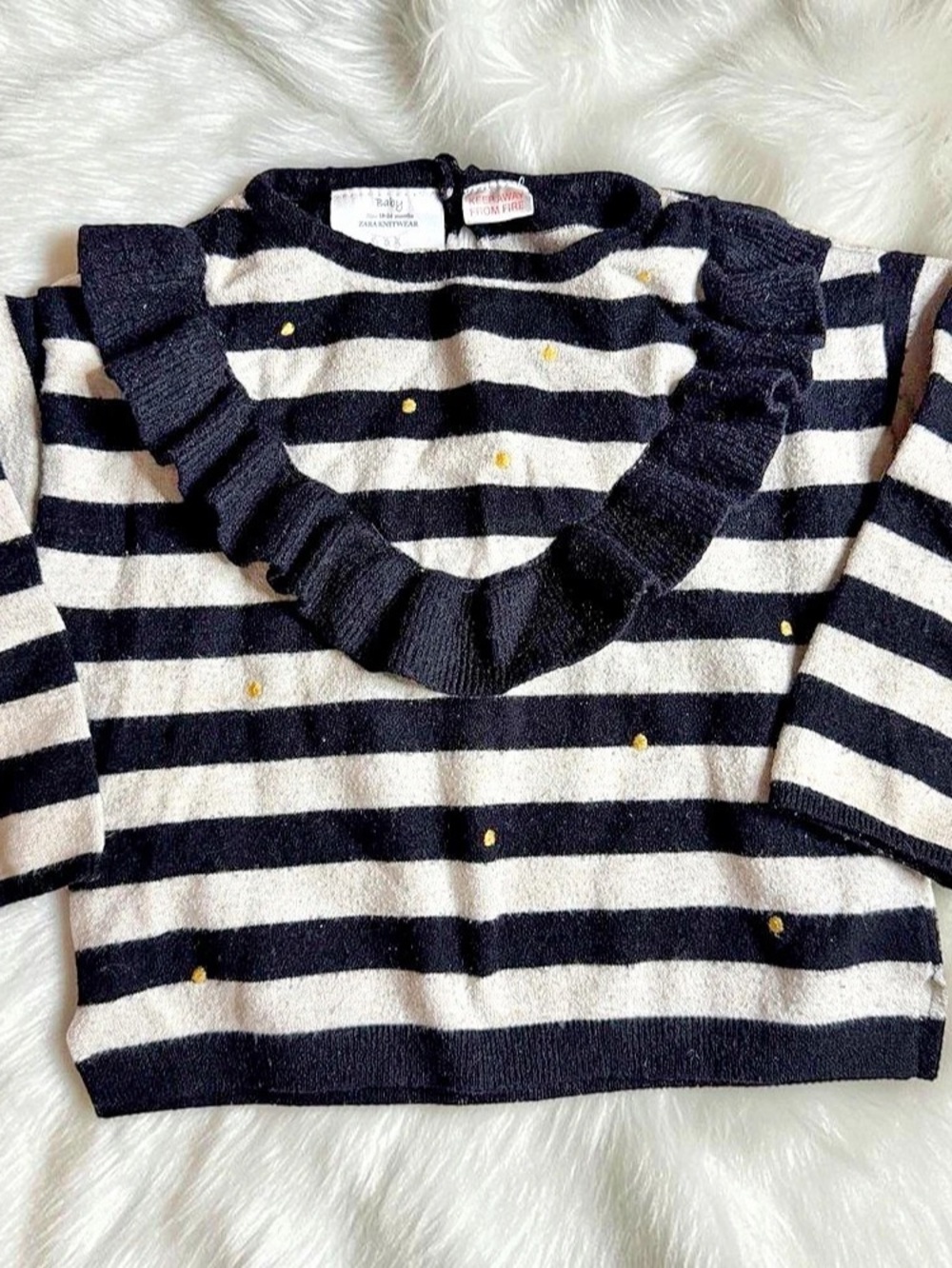 Zara Striped Sweater Black & White Baby 18-24